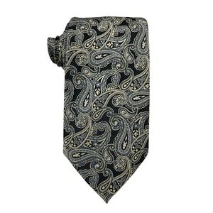 Platinum Designs Men's Necktie 3 1/4" x 58" Designer Black Gold Paisley Handmade